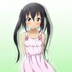  black_hair brown_eyes delf highres k-on! long_hair nakano_azusa solo twintails 