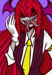  artist_request bat_wings crazy_eyes creepy dress_shirt forked_tongue forked_tounge gloves grey_skin head_wings koakuma koishi_adventure long_hair long_sleeves long_tongue necktie nimai-jita pale_skin red_hair redhead sharp_teeth shirt spoilers the_embodiment_of_scarlet_devil third_eye three_eyes tongue touhou very_long_hair vest wings yellow 