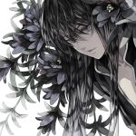  androgynous black_hair flower long_hair male osamu_(jagabata) solo tales_of_(series) tales_of_vesperia trap yuri_lowell 