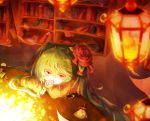  aka_tonbo_(lililil) book bookshelf candy child colored_eyelashes covering covering_face covering_mouth flower glowing hair_flower hair_ornament hatsune_miku indoors lantern lollipop red red_rose room rose sleeves_past_wrists solo sweets twintails vocaloid 