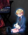  bad_anatomy barnaby_brooks_jr blonde_hair boots bunny child dual_persona glowing green_eyes jacket kurorofoo78 multiple_boys necktie rabbit red_jacket ruu_(kurorofoo78) short_hair shorts tiger_&amp;_bunny time_paradox young 