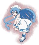  blue_eyes blue_hair dress hat ikamusume keeeesuke long_hair shinryaku!_ikamusume tentacle_hair 