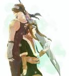  androgynous back-to-back brown_hair forehead_protector haku_(naruto) height_difference hotate hotate1220 hotate_(suikaneko) huge_weapon kirigakure_symbol long_hair male mask momochi_zabuza multiple_boys naruto ninja size_difference sword tears trap weapon 