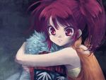  1girl gloves hiding hug jako_(toyprn) long_hair loni_dunamis nanaly_fletch red_eyes red_hair redhead tales_of_(series) tales_of_destiny_2 twintails white_hair 