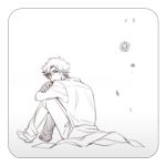  amakura_(am_as) bad_id emiya_kiritsugu fate/stay_night fate/zero fate_(series) flower leg_hug male short_hair sitting solo 
