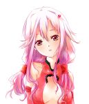  breasts center_opening erect_nipples guilty_crown hair_ornament hairclip jjapse long_hair pink_eyes pink_hair solo twintails yuzuriha_inori 