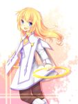  blonde_hair blue_eyes boots chakram choker coat colette_brunel heart long_hair pants smile solo suzuna951031 tales_of_(series) tales_of_symphonia weapon 