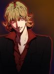  blonde_hair earrings formal glowing jewelry male ourobunny red_eyes solo suit tiger_&amp;_bunny x_hako 