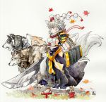  inubashiri_momiji profile shield sword tora_jun touhou weapon wolf 