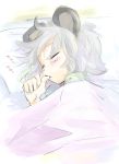  animal_ears bed blush closed_eyes eyes_closed face grey_hair hands lying mouse_ears nazrin on_side sape_(saperon_black) saperon short_hair sketch sleeping solo thumb_sucking touhou under_covers 