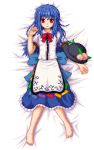  dakimakura food fruit hat hinanawi_tenshi lowres lying peach pixel_art solo tome_(wolf) touhou 