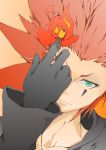  absurdres axel cloak facial_mark fire gloves green_eyes highres kingdom_hearts male red_hair redhead solo tri--edge 