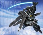  cloud energy_sword flag_custom flying gundam gundam_00 kashiwa_(kishiro) mecha no_humans sky solo sword weapon 