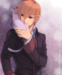  brown_hair cat little_busters!! lizzydom male natsume_kyousuke red_eyes school_uniform short_hair solo 