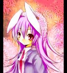  animal_ears between_breasts breasts bunny_ears buttons long_hair mikoko_(mg2) necktie purple_hair red_eyes reisen_udongein_inaba solo touhou 