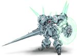  absurdres beam_shield highres lance ledjoker07 mecha no_humans original polearm robot weapon 