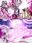  child comic demon_(madoka_magica) kamen_rider kamen_rider_555 kaname_tatsuya kaneko_tsukasa mahou_shoujo_madoka_magica pink_hair translation_request wings 