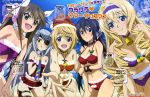  :d absurdres artist_request bare_shoulders beach bell bell_collar bikini blonde_hair blue_eyes blush bracelet breasts brown_eyes brown_hair cecilia_alcott charlotte_dunois christmas cleavage collar drill_hair eyepatch flat_chest green_eyes hair_ribbon hairband hashimoto_takayoshi hat highres huang_lingyin infinite_stratos jewelry laura_bodewig leaning_forward long_hair midriff multiple_girls navel necklace necktie open_mouth outstretched_hand ribbon santa_costume santa_hat shinonono_houki silver_hair smile source_request swimsuit twintails very_long_hair 