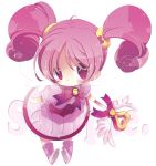  fairy fairy_wings gdgd_fairies hair_ornament looking_at_viewer mitaringo pikupiku pink_eyes pink_hair ribbon sample simple_background solo staff twintails wings 