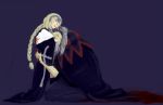  armor blonde_hair blood braid caster_(fate/zero) closed_eyes eyes_closed fate/apocrypha fate/stay_night fate/zero fate_(series) gauntlets hug jeanne_d&#039;arc_(fate/apocrypha) jeanne_d'arc_(fate/apocrypha) kneeling tears 