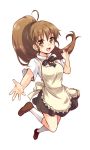  brown_eyes brown_hair kousetsu long_hair ponytail taneshima_popura transparent_background waitress working!! 