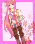  aliprojectlove alternate_costume alternate_hairstyle bag bespectacled boots breasts british_flag casual collarbone contemporary crescent dutch_angle glasses hair_ornament heart jewelry long_hair necklace patchouli_knowledge purple_eyes purple_hair purse solo sweater touhou union_jack very_long_hair violet_eyes 