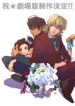  age_difference blonde_hair bouquet bow bracelet braid brown_eyes brown_hair facial_hair father_and_daughter flower glasses hair_ornament jewelry kaburagi_kaede kaburagi_t_kotetsu ogiko short_hair side_ponytail stubble tiger_&amp;_bunny watch wristwatch 