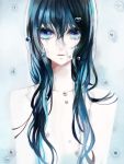  apt blue_eyes blue_hair copyright_request long_hair rain solo tears ut_(apt) water_drop 