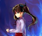  blue_eyes brown_hair child fate/stay_night fate/zero fate_(series) ichi_(lucky-dog1) long_hair ribbon solo tohsaka_rin toosaka_rin twintails young 