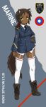  boots commentary commentary_request dark_skin green_eyes ogitsune_(ankakecya-han) ponytail strike_witches strike_witches_1991 tail thigh-highs thighhighs uniform 