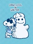  charles_schulz_(style) cirno highres joe_cool letty_whiterock peanuts snoopy snowman sunglasses touhou winter 