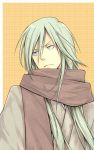  grey_eyes japanese_clothes katekyo_hitman_reborn! kimono long_hair male scarf silver_eyes silver_hair simple_background solo superbi_squalo 