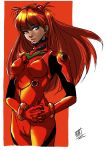  blue_eyes hair_ornament lips long_hair neon_genesis_evangelion plugsuit red_hair redhead revision signature solo soryu_asuka_langley souryuu_asuka_langley teruchan 