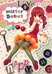  doughnut food_themed_clothes highres mister_donut pantyhose personification red_eyes urara_(sumairuclover) 