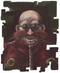  1girl bald dr._eggman facial_hair glasses grin male mustache myuutau_tadakichi smile solo sonic_the_hedgehog 