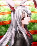  bad_id blazer bunny_ears chirigami-san long_hair necktie rabbit_ears red_eyes reisen_udongein_inaba silver_hair touhou 