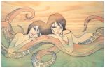  audrey_kawasaki hands hug lips long_hair multiple_girls tentacles 