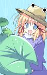  blue_eyes flat_chest frog hat mizuki_toko moriya_suwako touhou 