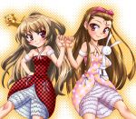  bloomers brown_eyes brown_hair bunny checkered cosplay crossover cute_&amp;_girly_(idolmaster) frills hairband idolmaster kugimiya_rie long_hair minase_iori minase_iori_(cosplay) nikyu palmtop_tiger rabbit seiyuu_connection seiyuu_joke tiger toradora! 