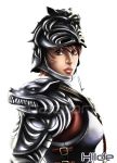  1girl breastplate brown_eyes brown_hair bust helmet hildegard_von_krone lips magion02 mole nose pauldron short_hair solo soul_calibur soul_calibur_iv watermark wolf 