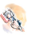  animal_ears dress goton_goton grey_dress holding jewelry lying mouse_ears mouse_tail nazrin on_side pendant pillow shirt short_hair silver_hair sleeping solo tail touhou 