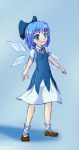  aqua_hair blue_eyes blue_hair bow cirno cyan_hair hair_ribbon nac0n simple_background touhou wings 