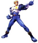  blonde_hair bodysuit boots capcom captain_commando clenched_fist clenched_hand kawano_takuji male namco_x_capcom pointing short_hair solo star sunglasses 