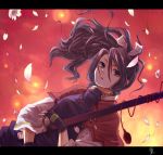  katana long_hair mikoto_(rune_factory) petals ponytail rune_factory rune_factory_oceans sheath sword warabe_(wasawasawasan) weapon 