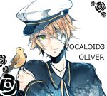  bandage bandage_over_one_eye bandages bird blonde_hair comaco green_eyes hat highres male oliver_(vocaloid) one_eye_covered sailor_hat solo vocaloid 