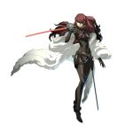  adult arc_system_works artist_request belt bodysuit catsuit evoker hair_over_one_eye highres jpeg_artifacts kirijou_mitsuru lipstick long_hair makeup official_art persona persona_3 persona_4:_the_ultimate_in_mayonaka_arena rapier red_eyes red_hair redhead soejima_shigenori solo sword weapon 