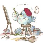  arufa_(a-1626) bucket no_humans paint paintbrush pokemon pokemon_(game) pokemon_rse pokemon_ruby_and_sapphire swablu 