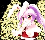  animal_ears bunny_ears chibi christmas highres long_hair mittens ponytail purple_hair red_eyes reisen_udongein_inaba scarf snow touhou yume_shokunin 