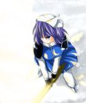  advent_cirno bad_id blue_eyes blue_hair final_fantasy final_fantasy_vii hidarimae letty_whiterock motion_blur solo sword touhou weapon zack_fair 