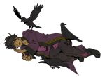  bird black_hair crow lying male object_namesake ponytail raven raven_(tov) suguru_(godai_fifth) tales_of_(series) tales_of_vesperia white_background 